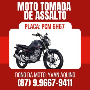  Araripina: assaltos a motociclistas tem se tornado rotina, nosso colega Yvan Aquino é a vítima da vez