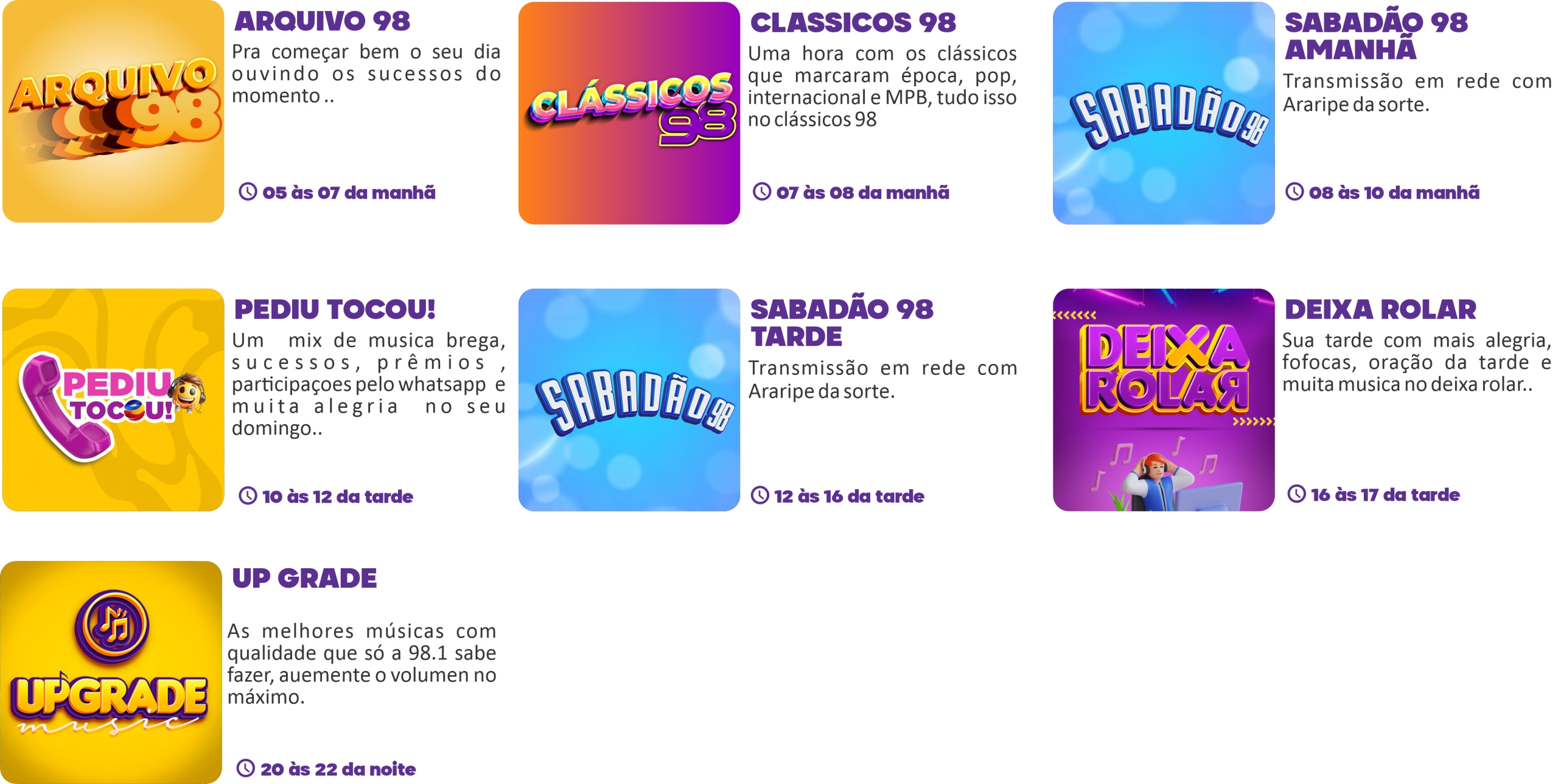 PROGRAMAÇÃO SABADO