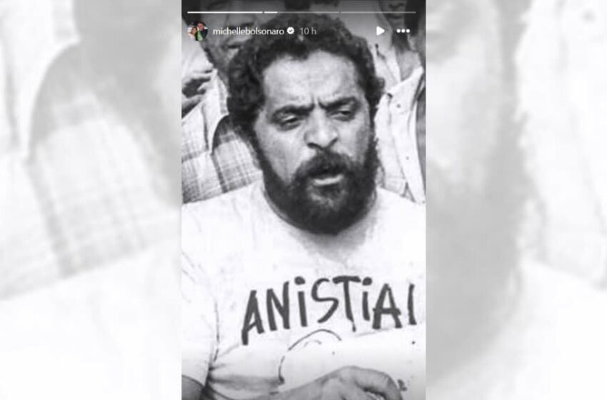 Michelle volta a postar foto de Lula com camisa a favor de anistia