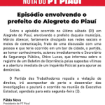 PT se manifesta após denúncia de agressão envolvendo prefeito Márcio Alencar